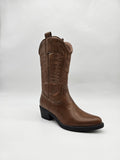 Western Leather-Style Boot – Classic Brown