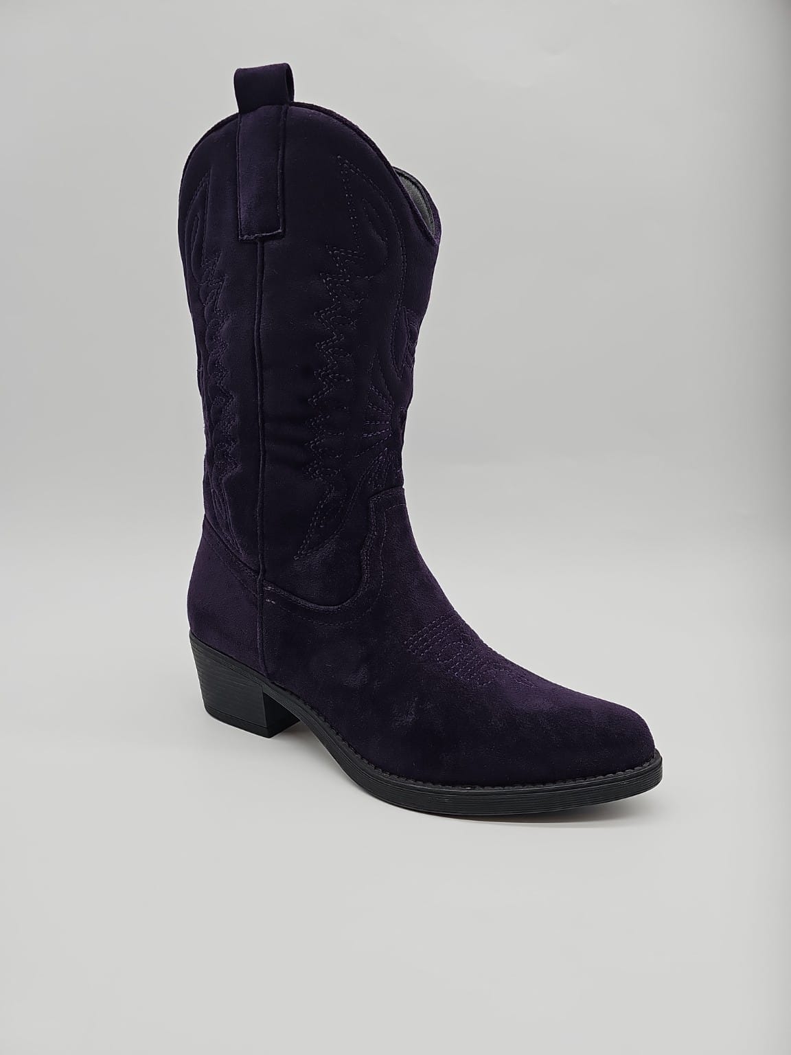 Western Suede Boot – Deep Purple