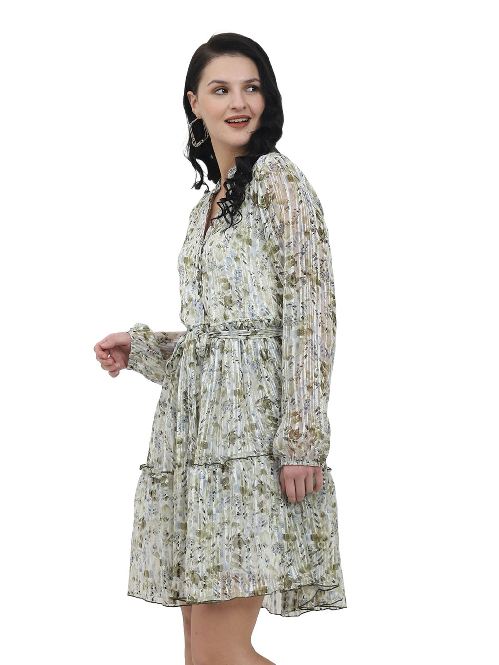 Floral Shimmer Midi Dress