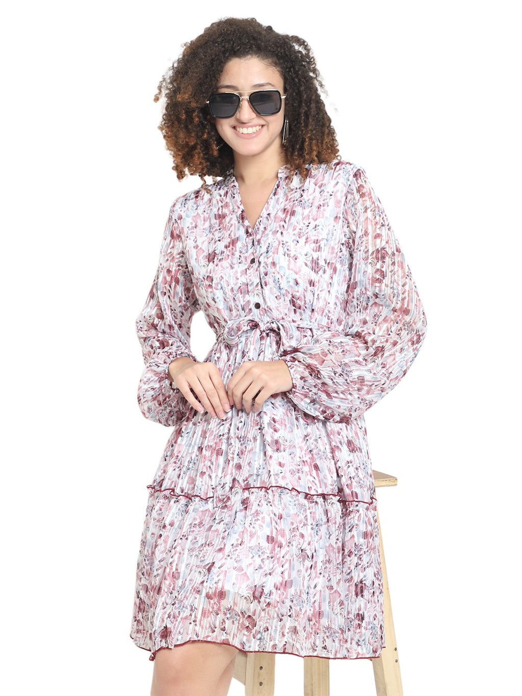 Floral Shimmer Midi Dress