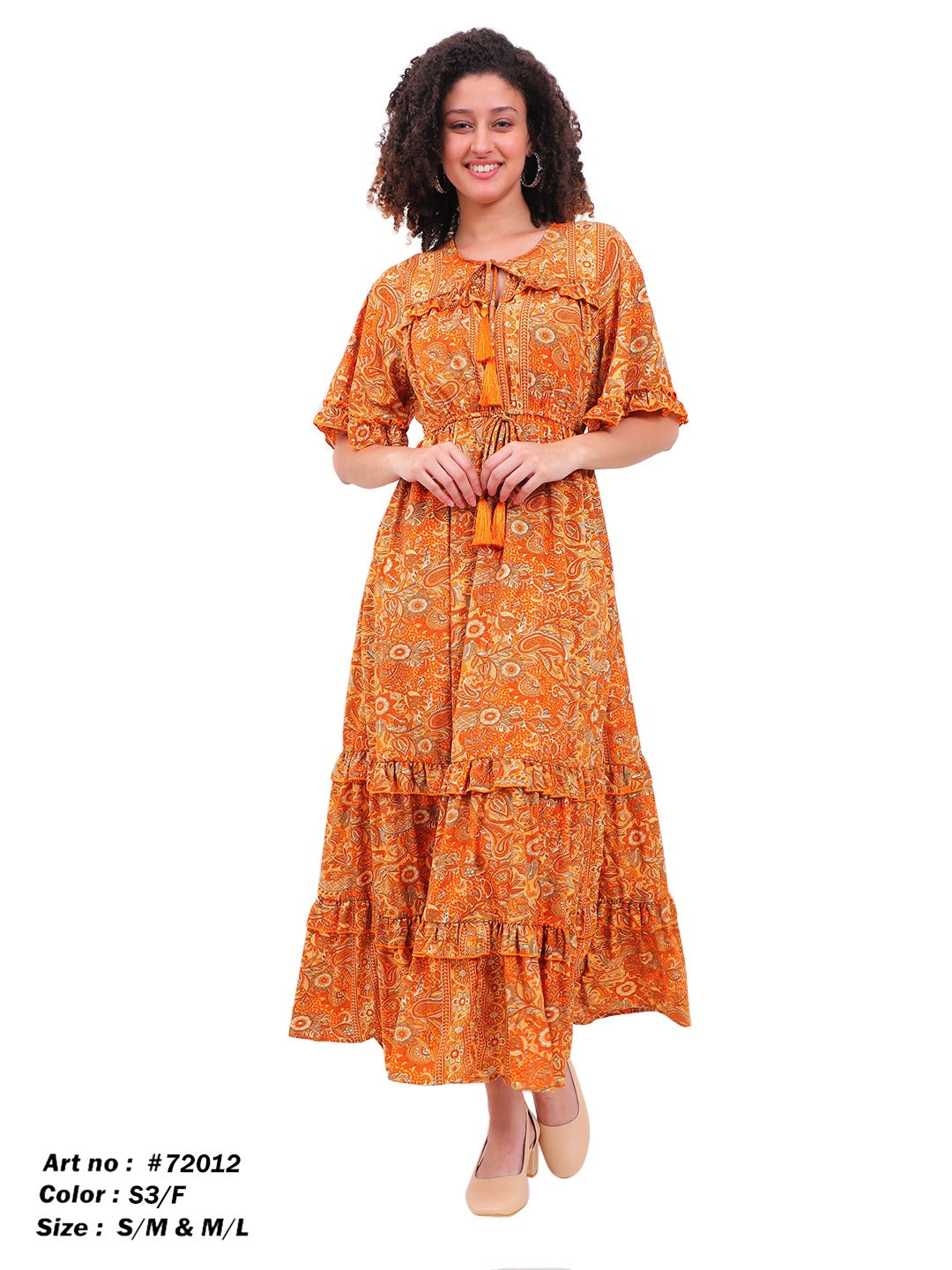 Emerald Paisley Boho Maxi Dress