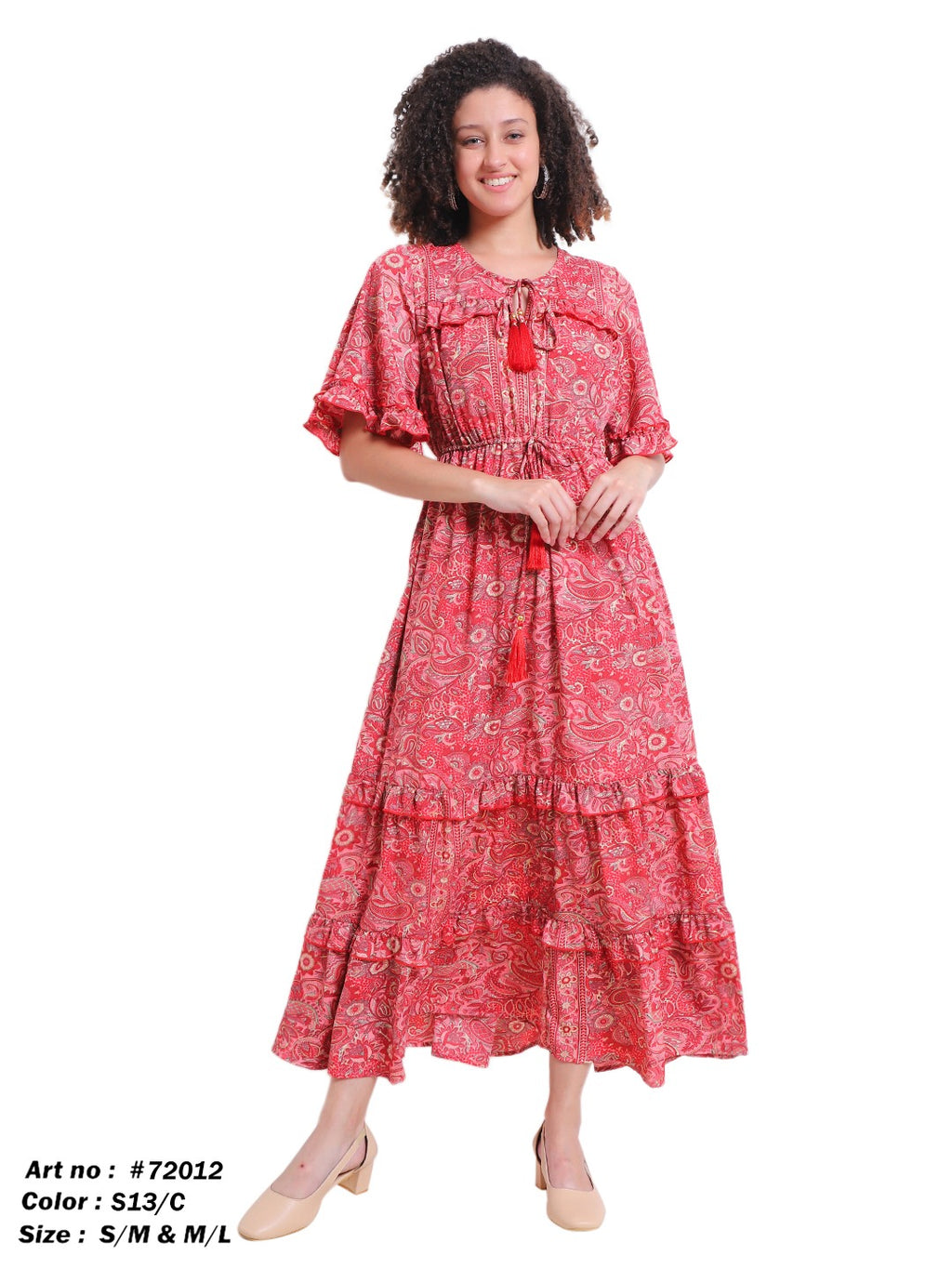 Emerald Paisley Boho Maxi Dress