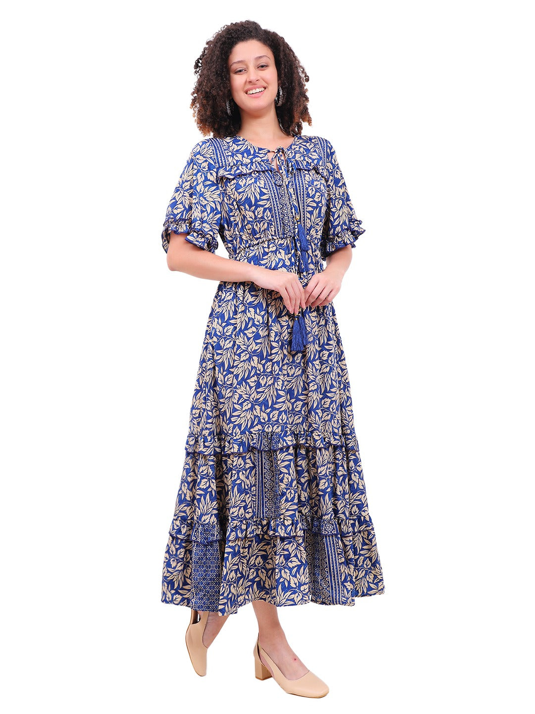 Emerald Paisley Boho Maxi Dress