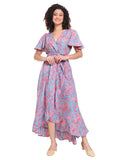Paisley Maxi Wrap Dress – Pink Floral Print