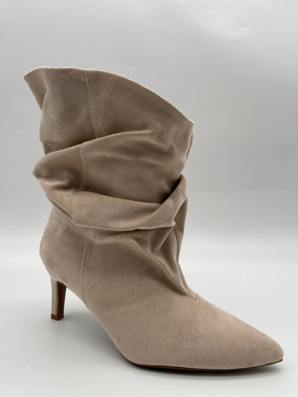 Slouchy Pointed-Toe Heeled Ankle Boots