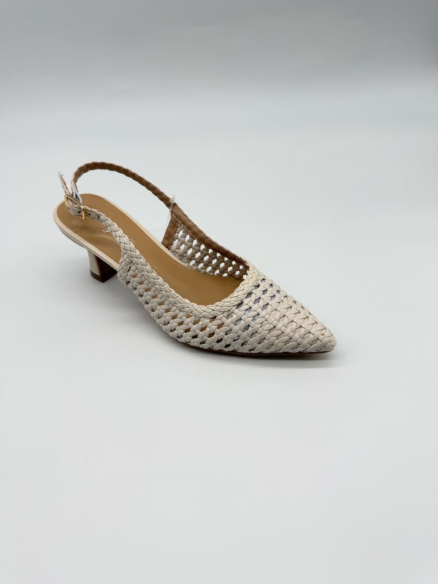 Woven Slingback Kitten Heel