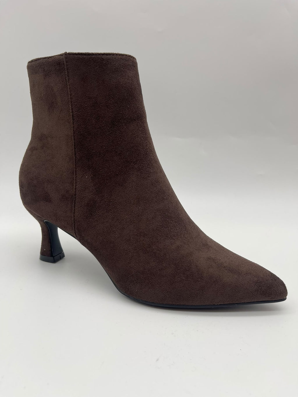Pointed-Toe Kitten Heel Ankle Boots