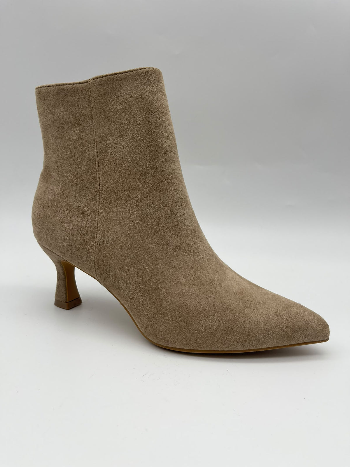 Pointed-Toe Kitten Heel Ankle Boots