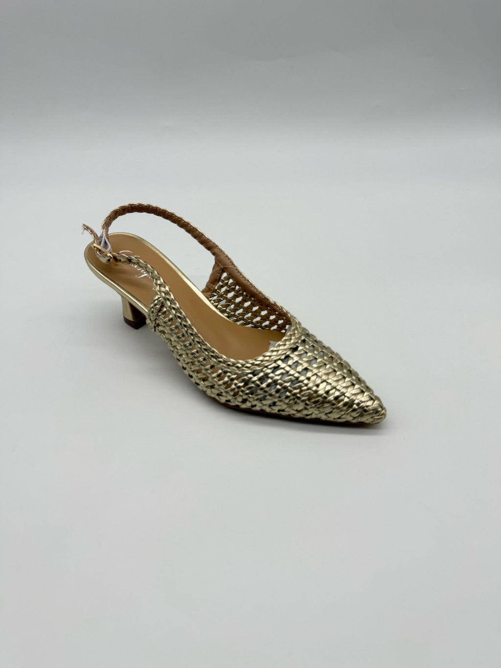 Woven Slingback Kitten Heel