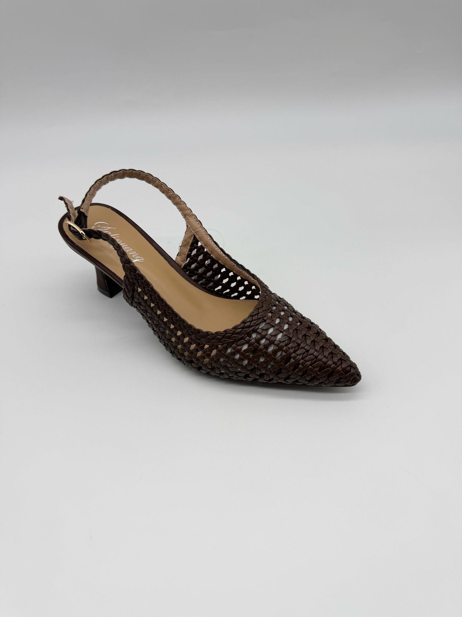 Woven Slingback Kitten Heel