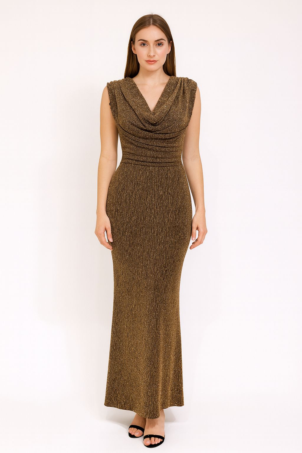 elegant sparkle drape party wear dress