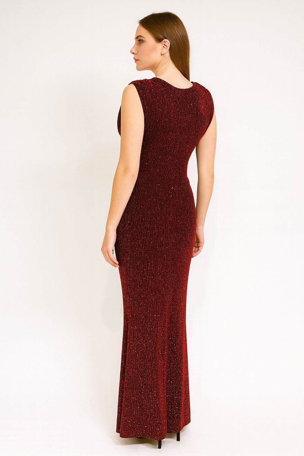 elegant sparkle drape party wear dress