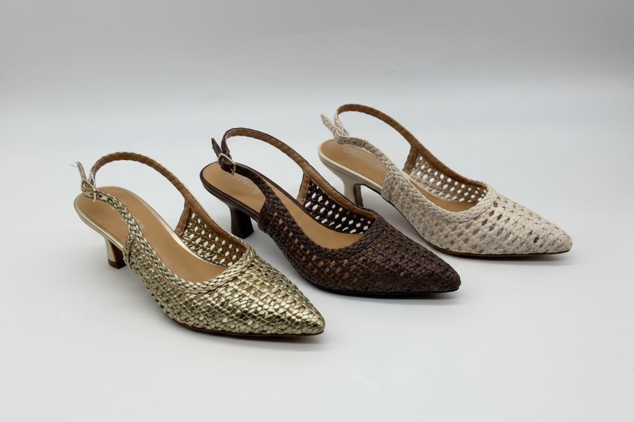 Woven Slingback Kitten Heel – All Colors